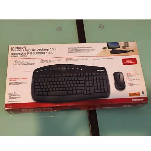 新淨全正常 Microsoft Wireless Optical Desktop 1014 1000 keyboard mouse combo ...