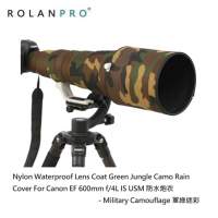 Lens Coat Green Jungle Camo Rain Cover For Canon EF 600mm f/4L IS USM 防水炮衣