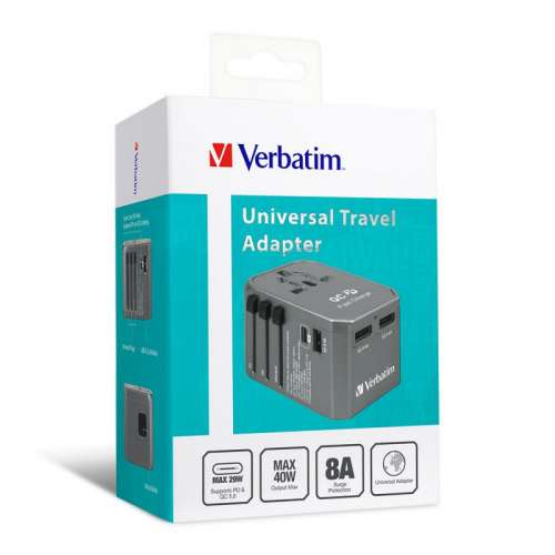 Verbatim 4 Ports QC/PD Travel Adapter 旅行充電器 40W (66198)