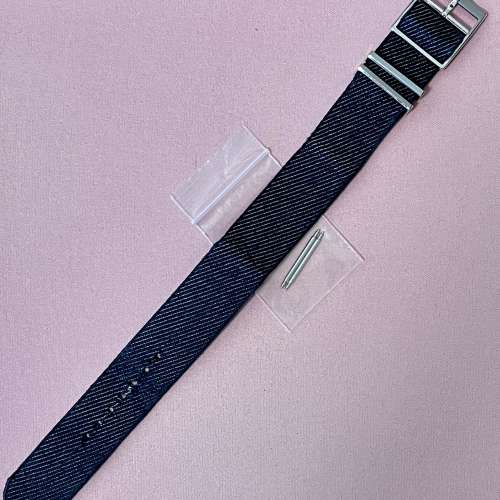 Tudor Blue Fabric NATO Strap with Tang Clasp for Black Bay Chrono