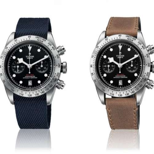 Tudor Blue Fabric NATO Strap with Tang Clasp for Black Bay Chrono