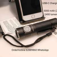 袖珍版勁光電筒2400流明。USB直接充電。價格不包括鋰電池&充電線。Flashlight Torc...