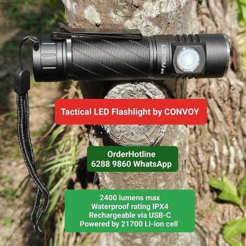 袖珍版勁光電筒2400流明。USB直接充電。價格不包括鋰電池&充電線。Flashlight Torc...