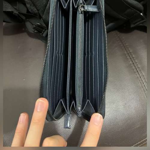 PRADA 男士 深藍 長銀包