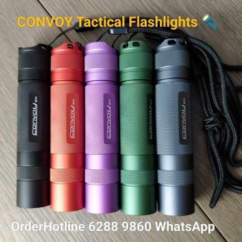 Convoy 戰術強光電筒2300流明.配2A高速充電器. Tactical LED Flashlight. Recharge...