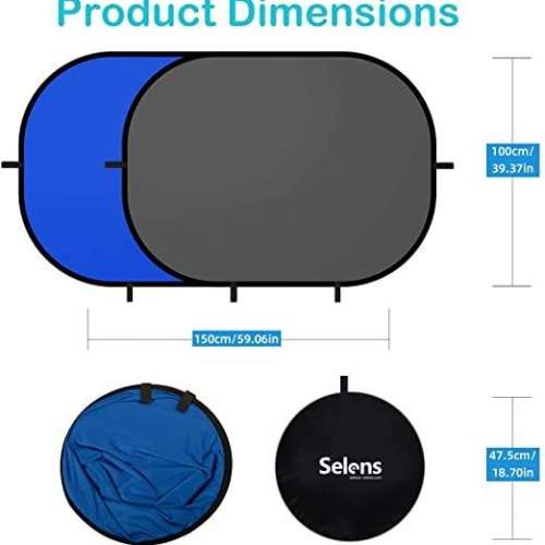 Backdrop Chromakey Screen Background 可折疊雙面背景板 (150cm X 100cm / 150cm ...