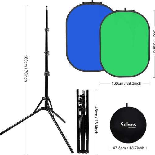 Backdrop Chromakey Screen Background 可折疊雙面背景板 (150cm X 100cm / 150cm ...