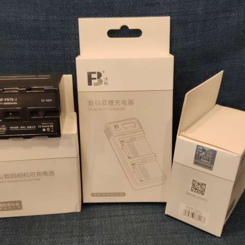 2電-雙叉 FB-NP-F970-J (6600mAh) 及 FB-DC-NP-F970(QC) DBL dual charger
