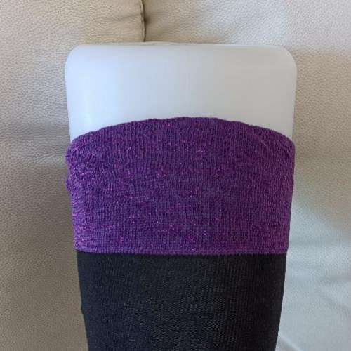 全新 紫色 金色 四個骨 棉質 長襪