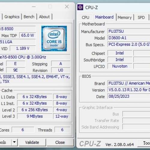 富士通 Fujitsu Esprimo D538/E85+ intel i5 8500 New 512GB Nvme SSD 16GB Win11 Pro