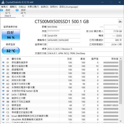 CRUCIAL MX500 SSD 500GB  有膠盒