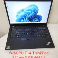 六核CPU T14 ThinkPad Lenovo 14" AMD R5-4650U 16g ram 256g SSD
