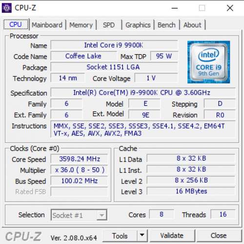 Intel Core i9-9900K