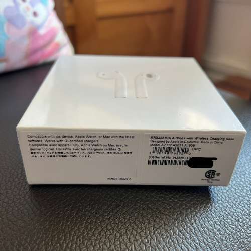 全新 Apple Airpods 2 代 無線叉電盒款 AppleCare+