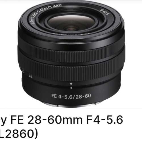 全新 Sony 黑色 SEL2860 FE 28-60mm f/4-5.6 (拆 kit 鏡) - 全新水貨