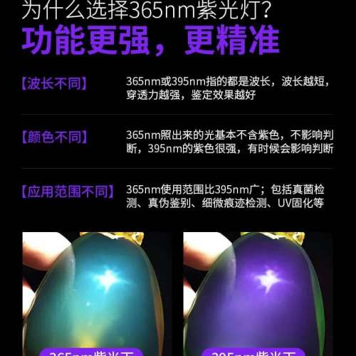 照貓癬/演唱會門票專用.純UV紫外光手電筒(365nm波長) Ultra Violet Flashlight 🔦 ...