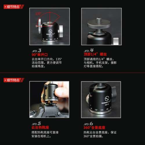 Sunwayfoto HB-01迷你雲台