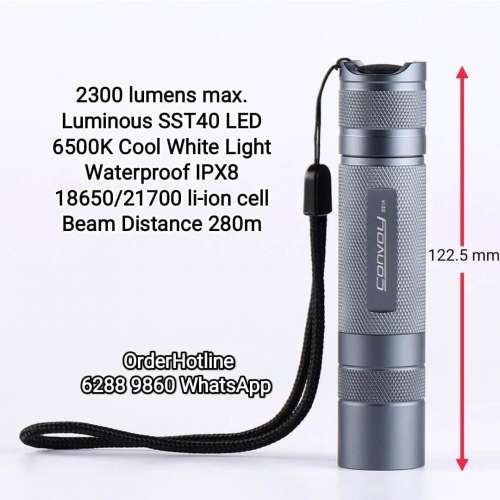 Premium Flashlight Package. CONVOY S21A+Fast Charger+5000mAh. 強光電筒全套組合