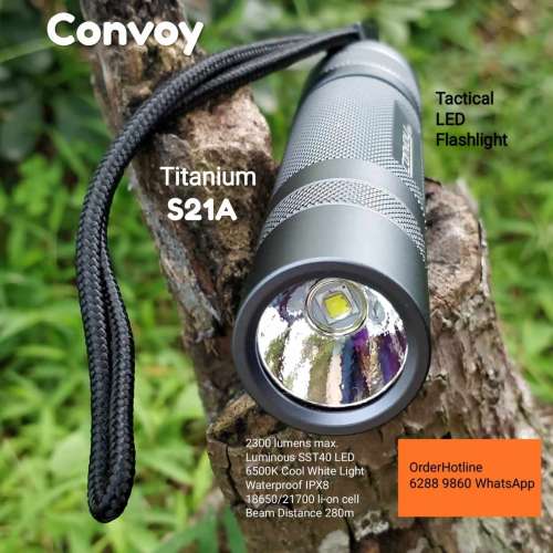 Premium Flashlight Package. CONVOY S21A+Fast Charger+5000mAh. 強光電筒全套組合