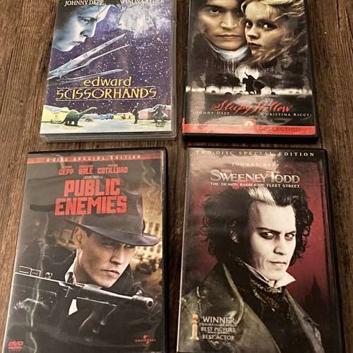 原裝香港正版 三區 DVD 電影 Johnny Depp 尊尼特普 無頭谷 幻海奇緣 魔街理髮師 頭...