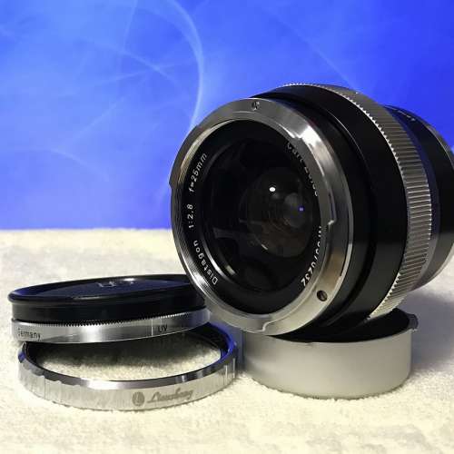 Contarex Zeus Distagon 25mm f2.8（連原廠UV鏡、濾鏡接環及CRX-Leica M mount轉接環...