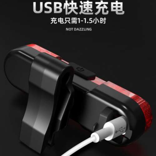 全新 USB Led Bike Tail light 充電式 紅色 單車燈 車尾燈