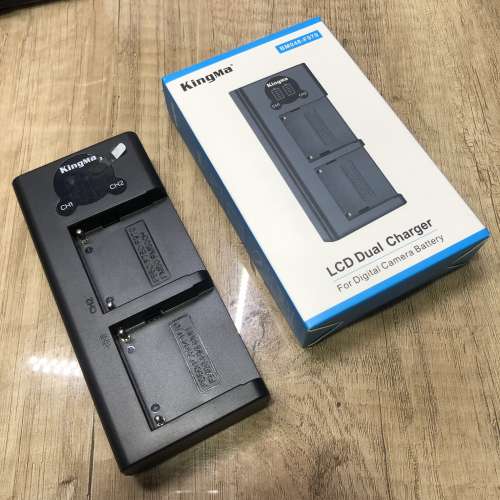 全新✨KingMa LCD 顯示電量 雙頭鋰電池充電器 合NP-F750 F550 F970 FM50 FM500H
