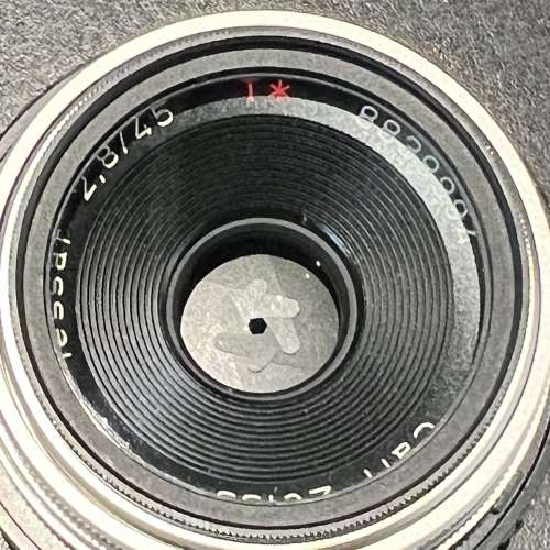 Contax Carl Zeiss Tessar 45mm f2.8 T* 100 Jahre C/Y mount with EOS adapter
