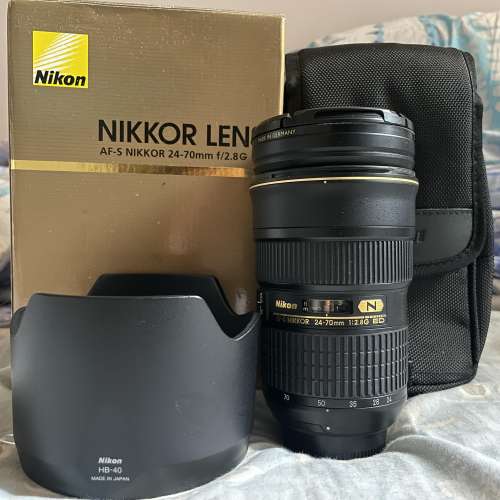 行貨98%新Nikon AF-S 24-70mm F2.8G ED (盒配件全齊) 連B+W MRC filter 77mm