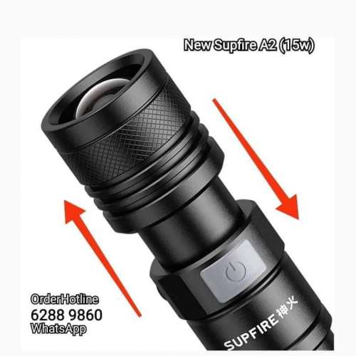 神火A2強光電筒15w版本. USB-C直接充電。最高亮度大於900流明。內置鋰電池2200mAh