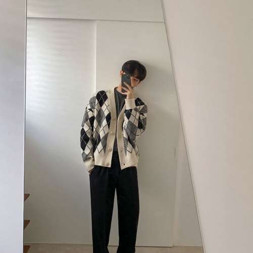 Mrcyc 針織菱形開胸外套