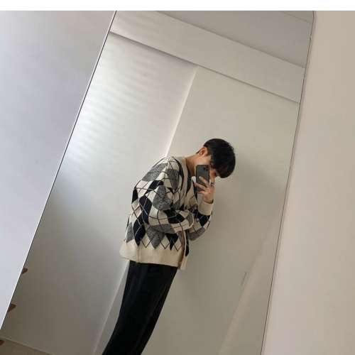 Mrcyc 針織菱形開胸外套