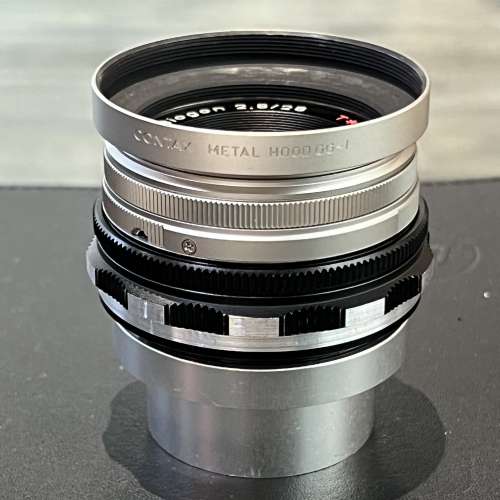 Contax G Biogon 28mm f2.8 L/M non coupling modified with hood