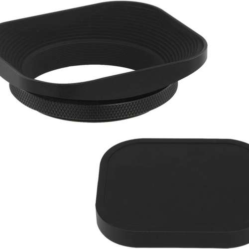Haoge LH-E2T 49mm Square Metal Screw-in Lens Hood with Cap (方形遮光罩)