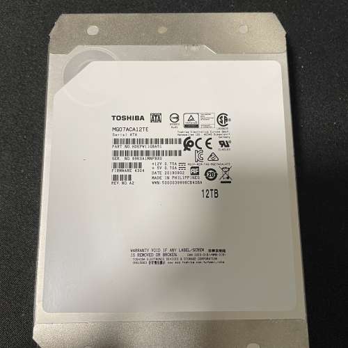 Toshiba MG07ACA12TE 12tb hdd - 二手或全新SSD/硬碟機, 電腦 - DCFever.com