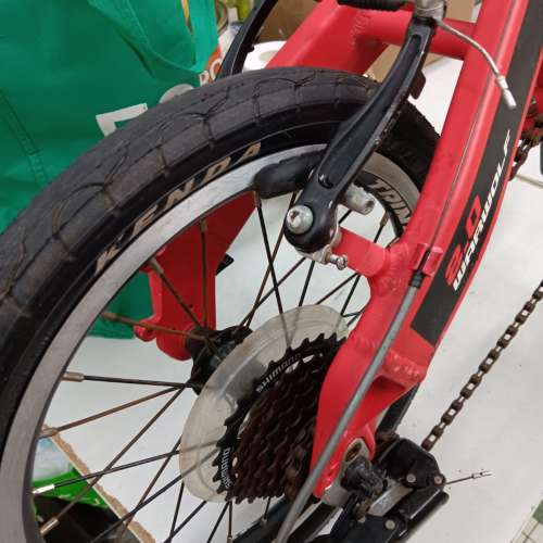TRINX warwolf 2.0,16吋摺疊單車，鋁架，頭尾快拆，七速，好踩紮實 正常運作免維修...