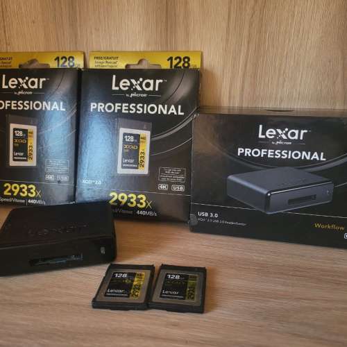 2 x Lexar XQD 128Gb + USB 3.0 XQD Reader