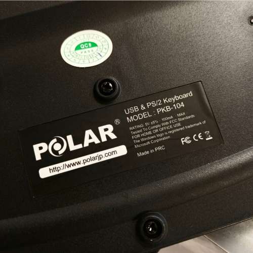 經典POLAR黑色有線鍵盤