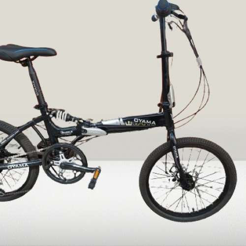 OYAMA 20吋摺疊單車,鋁車架,頭尾快拆及碟煞,新淨紮實好踩,六速,全正常運作免維修,可...