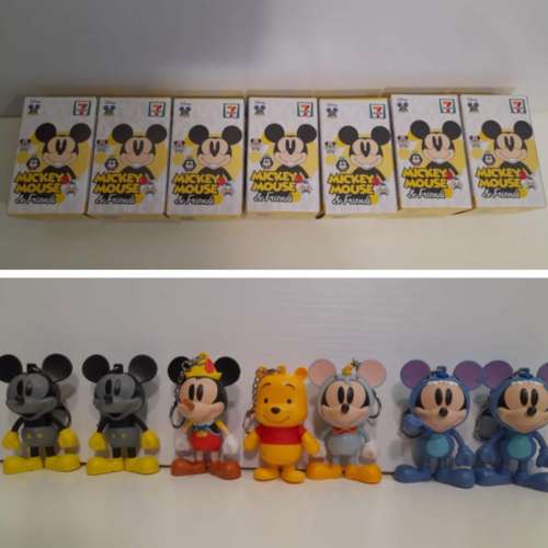 全新7–11米奇老鼠小熊維尼鎖匙扣 key ring mickey