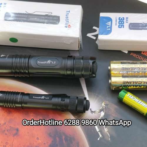 TrustFire L2 強光微電筒一千流明 Flashlight 🔦 Torch. 兼容AA電池或14500可充電鋰...