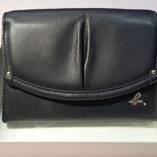 agnis b 黑色真皮女裝銀包