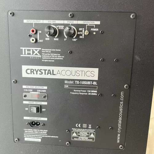 全新英國 Crystal Audiovideo THX-10SUBT THX Select 認證重低音
