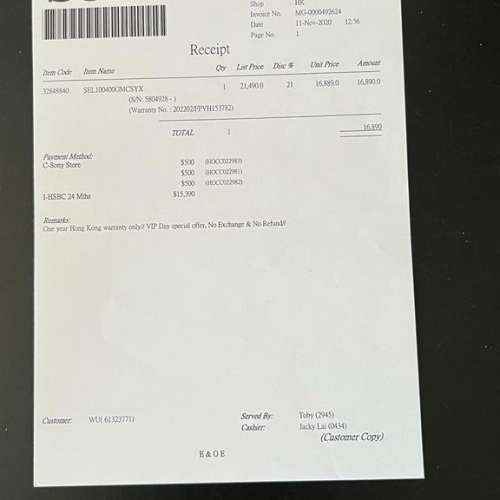 Sony 100-400GM, 無盒 2020 年買