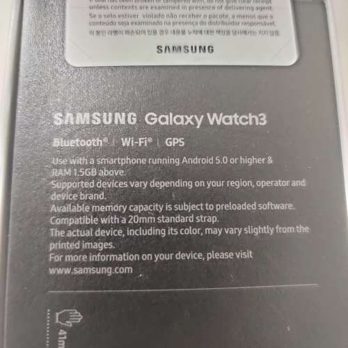 [100% 全新未開箱] Samsung Galaxy Watch 3 Stainless BT (41mm) 亮光銀