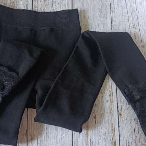 全新 黑色 加厚 保暖 毛絨 九分 喱士 襪褲 打底褲