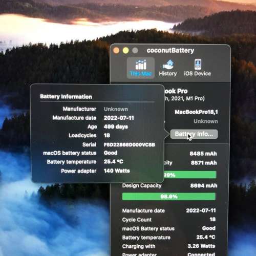 16" MacBook Pro M1 Pro 2021 A2485 (10C CPU/16C GPU/16GB RAM/512GB SSD)