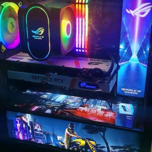 RGB水冷遊戲電腦主機九代i7-第9代/144hz高刷電競/遊戲. 剪片獨顯 4G/16g內存/1TB S...