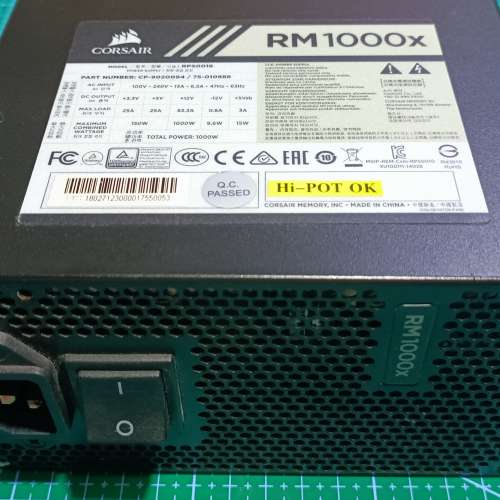 Corsair RM1000x Gold (Felton warranty until 2025/02) 金牌全模組火牛