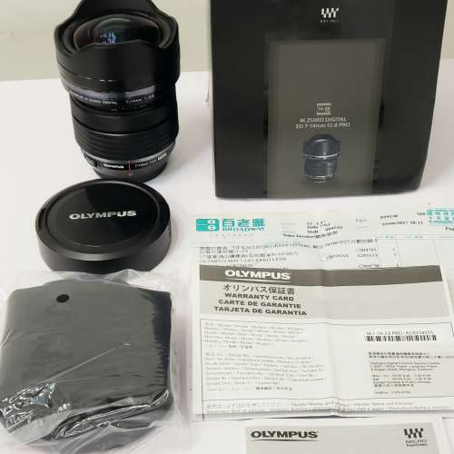 Olympus ED 7-14mm f2.8 PRO (M43, Panasonic 亦合用) - 98%新，百老匯 買入，香港行...